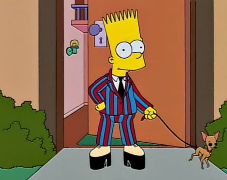 Image result for bart simpson trying to look tall"